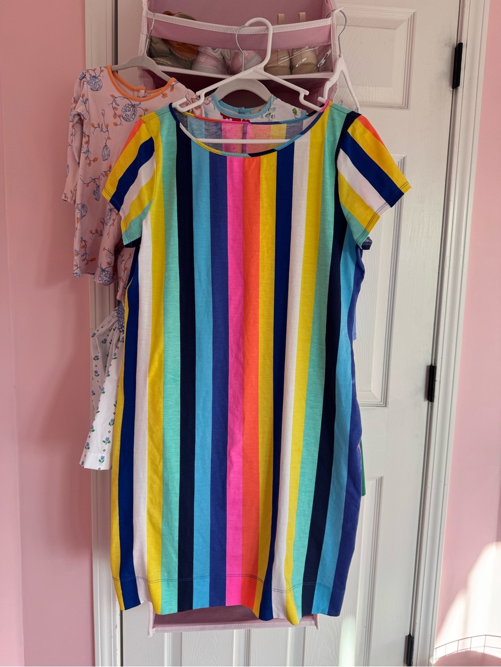 Lilly Pulitzer Bright Rainbow Stripe Tee Dress/ cover up